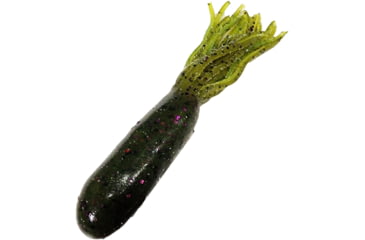 Image of Chompers Ultra Pro Tube, 1, 4in, Dark Melon Pepper/ Purple Flake/Chartreuse Tail, PTB4N8-111