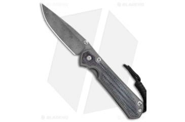 Image of Chris Reeve Knives Small Sebenza 31 Folding Knife, 2.94in, Damascus, Drop Point Blade, Micarta, Black Handle, Raindrop Damascus, Black/Black, 6.875 inch, BHQ-98987