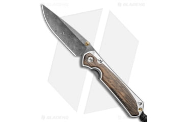 Image of Chris Reeve Knives Small Sebenza 31 Folding Knife, 2.94in, Damascus, Drop Point Blade, Wood, Brown Handle, Bog Oak, Raindrop Damascus, Brown/Black, 6.875 inch, BHQ-98993