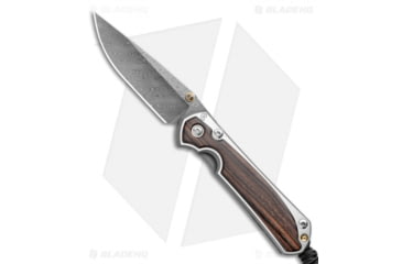 Image of Chris Reeve Knives Small Sebenza 31 Folding Knife, 2.94in, Damascus, Drop Point Blade, Wood, Brown Handle, Raindrop Damascus, Brown/Black, 6.875 inch, BHQ-99008