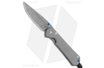 Image of Chris Reeve Knives Small Sebenza 31 Folding Knife, 2.94in, Damascus, Drop Point Blade, Titanium, Gray Handle, Boomerang Damascus, Gray/Black, 6.875 inch, BHQ-99035