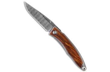Image of Chris Reeve Knives Mnandi Cocobolo Folding Knife, 2.75in, Damascus, Clip Point Blade, Cocobolo, Wood Handle, Wood/Black, 6.375 inch, BHQ-32511