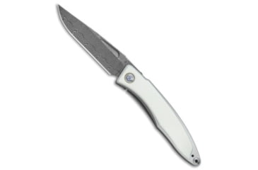 Image of Chris Reeve Knives Mnandi Folding Knife, 2.75in, Damascus, Clip Point Blade, Mammoth, White Handle, White/Black, 6.375 inch, BHQ-79724