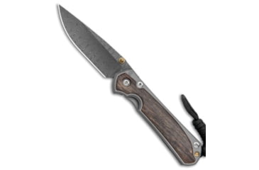 Image of Chris Reeve Knives Small Sebenza 31 Folding Knife, 2.94in, Damascus, Drop Point Blade, Titanium, Brown Handle, Ladder Damascus, Brown/Black, 6.875 inch, BHQ-98991