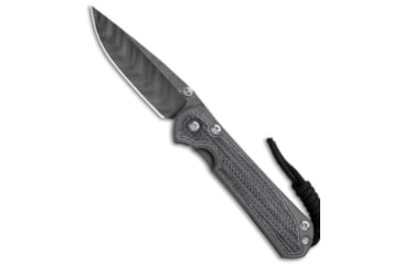 Image of Chris Reeve Knives Small Sebenza 31 Folding Knife, 3.00in, Damascus, Drop Point Blade, Micarta, Titanium, Black/Gray Handle, Boomerang Damascus, Black/Gray/Gray, 6.875 inch, BHQ-116116