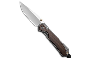 Image of Chris Reeve Knives Small Sebenza 31 Folding Knife, 3.00in, CPM MagnaCut, Drop Point Blade, Titanium, Wood, Gray/Wood Handle, Macassar Ebony Double Lug, Gray/Wood/Gray, 7.00 inch, BHQ-212127