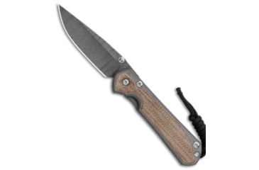 Image of Chris Reeve Knives Small Sebenza 31 Folding Knife, 2.94in, Damascus, Drop Point Blade, Titanium, Micarta, Gray/Tan Handle, Natural, Ladder Damascu, Gray/Tan/Black, 6.875 inch, BHQ-98983
