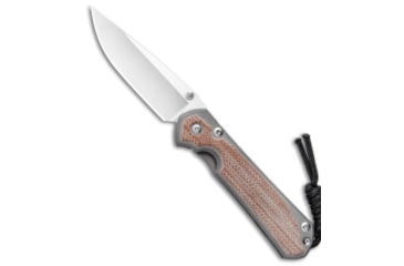 Image of Chris Reeve Knives Small Sebenza 31 Folding Knife, 2.94in, CPM S35VN, Drop Point Blade, Micarta, Tan Handle, Dbl Lug, Tan/Gray, 6.875 inch, BHQ-110659
