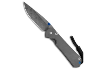 Image of Chris Reeve Knives Small Sebenza 31 Folding Knife, 3.00in, Damascus, Drop Point Blade, Titanium, Gray Handle, Double Lug, Raindrop Damascus, Gray/Gray, 6.875 inch, BHQ-99031