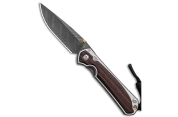 Image of Chris Reeve Knives Small Sebenza 31 Macassar Folding Knife, 3.00in, Damascus, Drop Point Blade, Titanium, Wood, Brown/Gray Handle, Brown/Gray/Gray, 6.875 inch, BHQ-118518