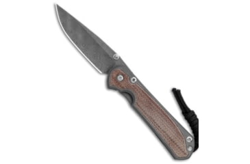 Image of Chris Reeve Knives Small Sebenza 31 Folding Knife, 2.94in, Damascus, Drop Point Blade, Micarta, Titanium, Brown/Gray Handle, Raindrop Damascus, Brown/Gray/Gray, 6.875 inch, BHQ-98984