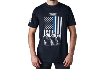 Image of Christensen Arms Flag Blue Line T-Shirt - Mens, Extra Large, Black, 720-00043-03