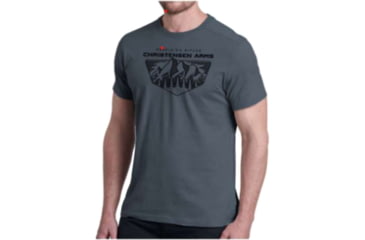 Image of Christensen Arms Mountain Line Art Shield SS Tee - Mens, Carbon, M, 730-CA055-40-00-103-03