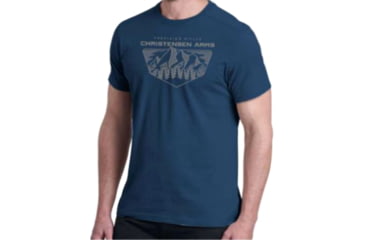 Image of Christensen Arms Mountain Line Art Shield SS Tee - Mens, Classic Navy, 4X, 730-CA055-40-00-400-08