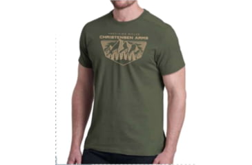 Image of Christensen Arms Mountain Line Art Shield SS Tee - Mens, Olive, 2X, 730-CA055-40-00-200-06