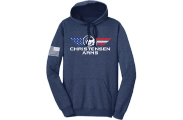 Image of USED Christensen Arms Red White Blue Flag Patriotic Hoodie - Men's, Large, Heather Navy, 720-00076-02, EDEMO1