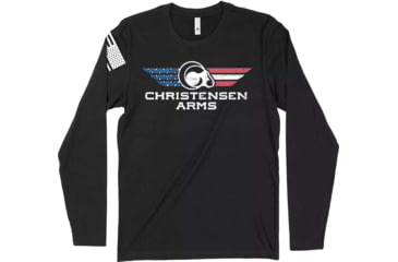 Image of USED Christensen Arms Red White Blue Flag Patriotic Long Sleeve - Men's, Extra Large, Black, 720-00138-03, EDEMO1