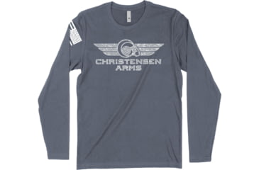 Image of Christensen Arms White Topo Map Design Long Sleeve - Men's, Large, Solid Indigo, 720-00141-02