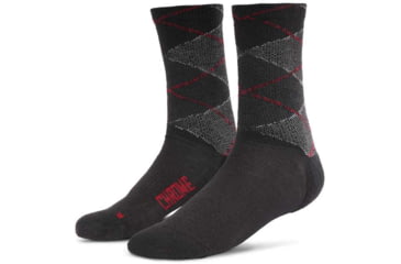 Image of Chrome Industries Merino Crew Socks 052F24B7, Black Argyle, MD, AP-118-BKAR-NA-MD