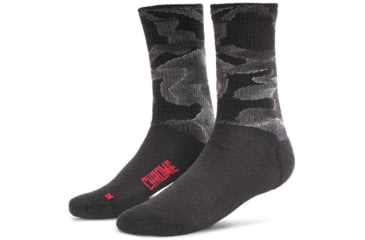 Image of Chrome Industries Merino Crew Socks 052F24B7, Grey Camo, MD, AP-118-GYCM-NA-MD