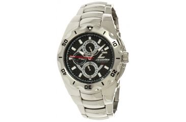 Image of Chronotech Active 7935 Men's Watch - Chrome Stainless Steel Band, Black Face Ct.7935cm/42m