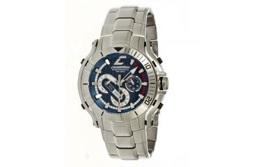 Image of Chronotech Active 7108  Watch - Chrome Stainless Steel Band, Blue Face Ct.7108m/03m