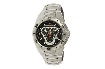 Image of Chronotech Active 7922  Watch - Chrome Stainless Steel Band, Black Face Ct.7922m/02m