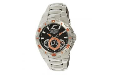 Image of Chronotech Active 7922  Watch - Stainless Steel, Orange Markers, Chrome Band, Black Face Ct.7922am/32m