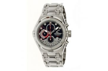 Image of Chronotech Active 7991  Watch - Silver Steel Band, Black Face Ct.7991m/03m