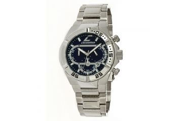Image of Chronotech Active Metal Gear 7141  Watch - Stainless Steel Band, Black Face Ct.7141m/02m