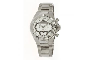 Image of Chronotech Active Metal Gear 7141  Watch - Stainless Steel Band, White Face Ct.7141m/06m