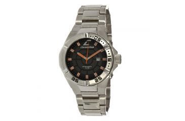 Image of Chronotech Active Metal Gear 7142  Watch - Stainless Steel Band, Orange Hands, Black Face Ct.7142m/05m
