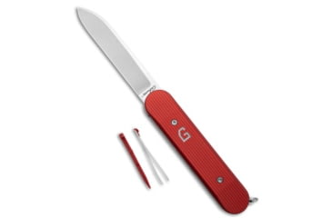 Image of Chuck Gedraitis Chuck Gedraitis Alox SAS Linerlock Red Aluminum 3.25" Satin, Red, Nitro-V, adult, BHQ-235730