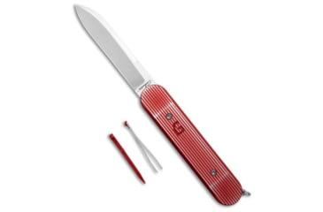 Image of Chuck Gedraitis Chuck Gedraitis Alox SAS Linerlock Red Lined Aluminum 3.25" Satin, Red, Nitro-V, adult, BHQ-235731
