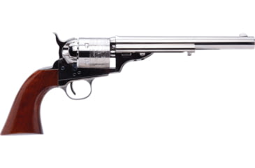 Image of Cimarron Arms 1872 Open Top Army Revolver, .45 Long Colt, 7.5in Barrel, Fixed, Nickel Frame, Wood Grip, 6 Round Cylinder, CA916N00