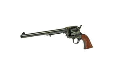 Image of Cimarron Arms WYATT EARP Revolver with Shield, .45 Long Colt, 10in Barrel, Old Model, Fixed, Case Colored/Hardened Frame, Wood Grip, 6 Round Cylinder, PP558
