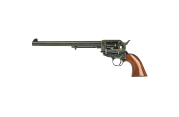 Image of Cimarron Arms WYATT EARP Revolver with Shield, .45 Long Colt, 10in Barrel, Old Model, Fixed, Case Colored/Hardened Frame, Wood Grip, 6 Round Cylinder, PP558
