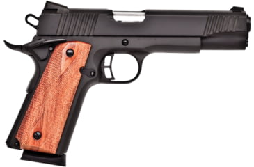 Image of Citadel M-1911 Pistol, .45 ACP, 5 in barrel, matte black finish steel frame, checkered wood grip, recoil operated semi-automatic, Novak, 8 round magazine, M-1911-1-FRRMPG