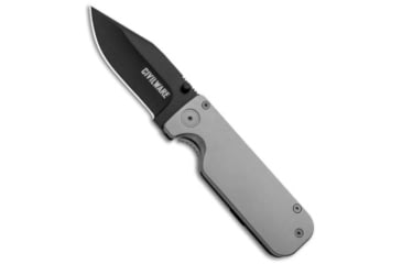Image of Civilware Civilware Clipper Folding Knife, 2.875in, 154CM, Clip Point Blade, Titanium, Gray Handle, Gray/Black, 6.625 inch, BHQ-91926