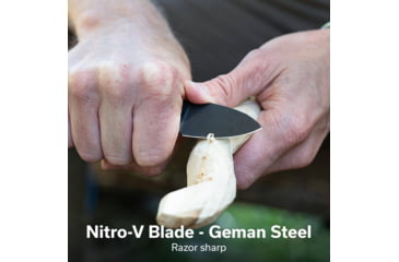 Image of CIVIVI Baby Banter Fixed Blade Knife, 2.39 in, Nitro-V Steel Black Stonewashed Blade, Drop Point Blade, G10 Black/Blue Handle, C23045-1