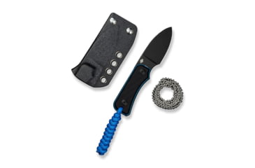 Image of CIVIVI Baby Banter Fixed Blade Knife, 2.39 in, Nitro-V Steel Black Stonewashed Blade, Drop Point Blade, G10 Black/Blue Handle, C23045-1