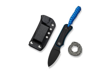 Image of CIVIVI Baby Banter Fixed Blade Knife, 2.39 in, Nitro-V Steel Black Stonewashed Blade, Drop Point Blade, G10 Black/Blue Handle, C23045-1