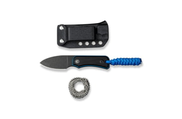 Image of CIVIVI Baby Banter Fixed Blade Knife, 2.39 in, Nitro-V Steel Black Stonewashed Blade, Drop Point Blade, G10 Black/Blue Handle, C23045-1