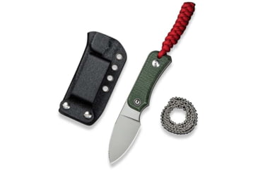Image of CIVIVI Baby Banter Fixed Blade Knife, 2.39 in, Nitro-V Steel Stonewashed Blade, Drop Point Blade, Canvas Micarta Green Handle, C23045-2