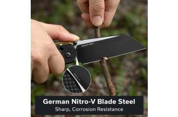 Image of CIVIVI Buster Fg Thumb Stud &amp; Superlock Knife Black Coarse G10 Handle 4.2inch Black Stonewashed Nitro-v Blade, Satin Flat - C24052-1