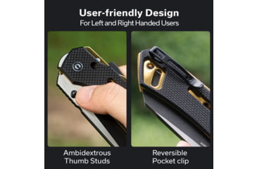 Image of CIVIVI Buster Fg Thumb Stud &amp; Superlock Knife Black Coarse G10 Handle 4.2inch Black Stonewashed Nitro-v Blade, Satin Flat - C24052-1