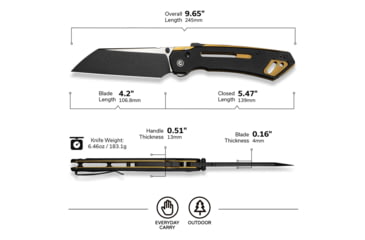 Image of CIVIVI Buster Fg Thumb Stud &amp; Superlock Knife Black Coarse G10 Handle 4.2inch Black Stonewashed Nitro-v Blade, Satin Flat - C24052-1