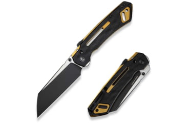 Image of CIVIVI Buster Fg Thumb Stud &amp; Superlock Knife Black Coarse G10 Handle 4.2inch Black Stonewashed Nitro-v Blade, Satin Flat - C24052-1