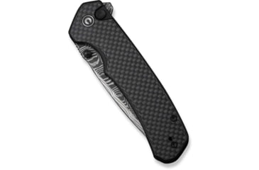 Image of CIVIVI Button Lock Brazen Flipper &amp; Thumb Stud Knife Twill Carbon Fiber Overlay On Black G10 Handle 3.46inch Damascus Blade