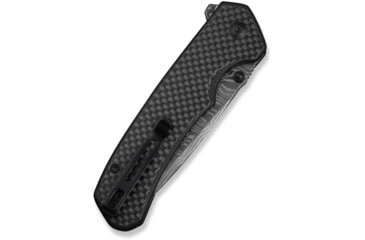 Image of CIVIVI Button Lock Brazen Flipper &amp; Thumb Stud Knife Twill Carbon Fiber Overlay On Black G10 Handle 3.46inch Damascus Blade
